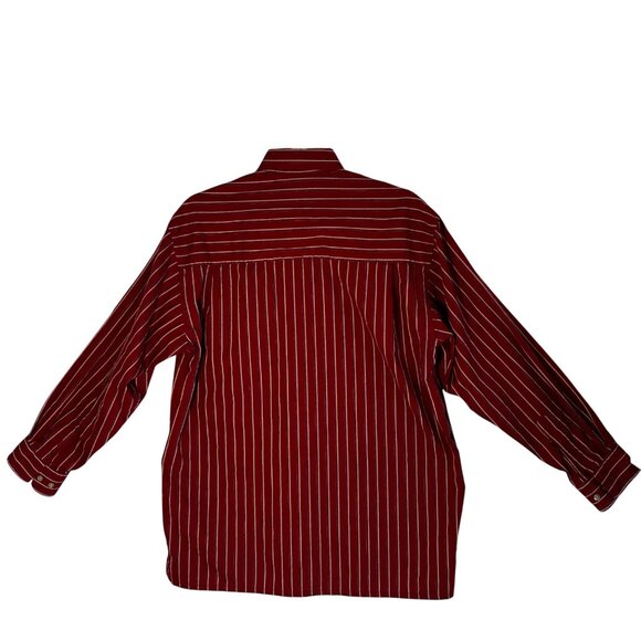 Vintage Haggar Striped Long Sleeve Button-Up Shirt Red White & BlueSize XL - Picture 2 of 13